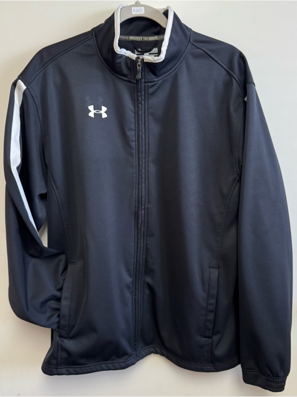 Under Armour Black Full Zip Jacket, Mens Large